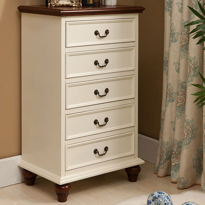 Bedroom Traditional Wooden Storage Chest Vertical Chest with Drawers