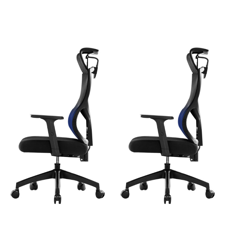 Black Modern Slide Office Chair Adjustable Seat Height Fixed Arms with Wheels