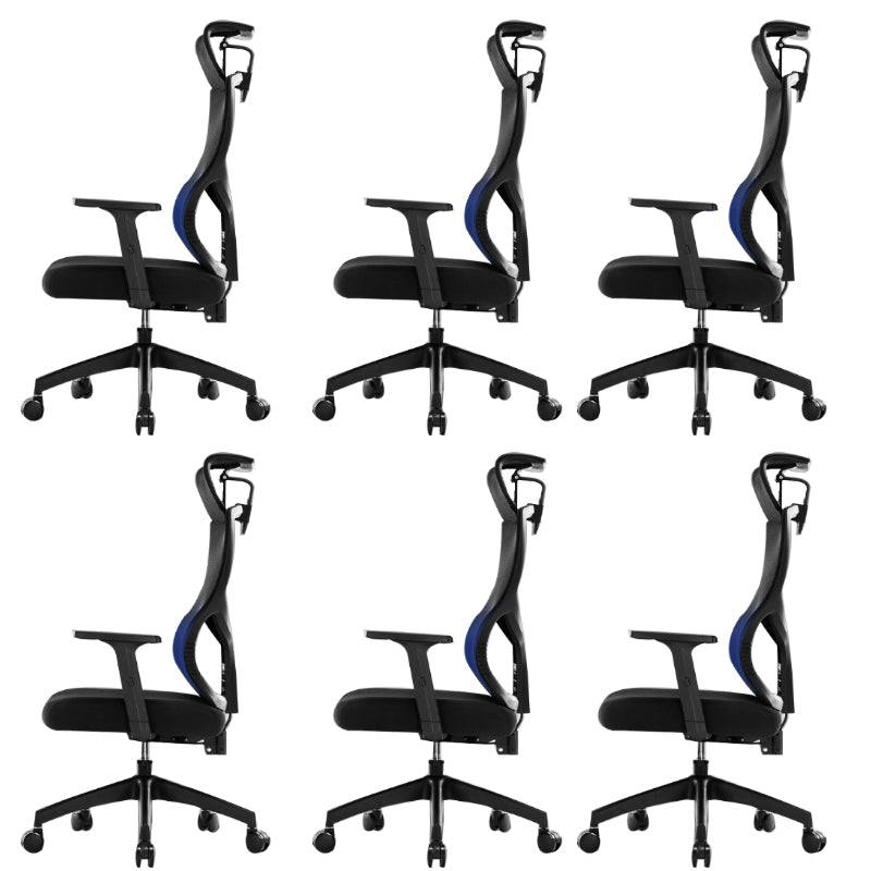 Black Modern Slide Office Chair Adjustable Seat Height Fixed Arms with Wheels
