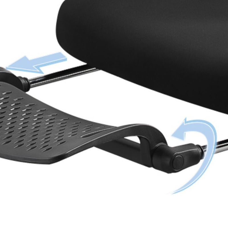 Black Modern Slide Office Chair Adjustable Seat Height Fixed Arms with Wheels