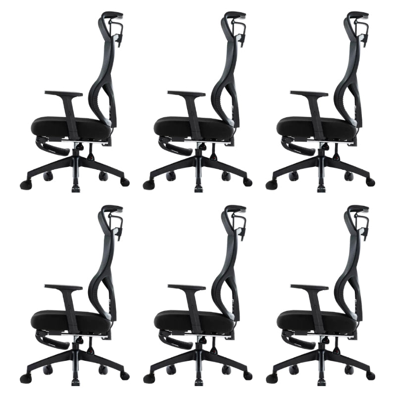 Black Modern Slide Office Chair Adjustable Seat Height Fixed Arms with Wheels