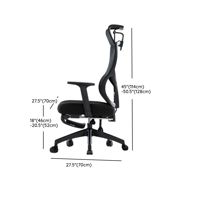 Black Modern Slide Office Chair Adjustable Seat Height Fixed Arms with Wheels
