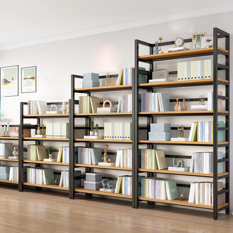 Modern Black Open Back Shelf Bookcase Shelves Included for Home Office