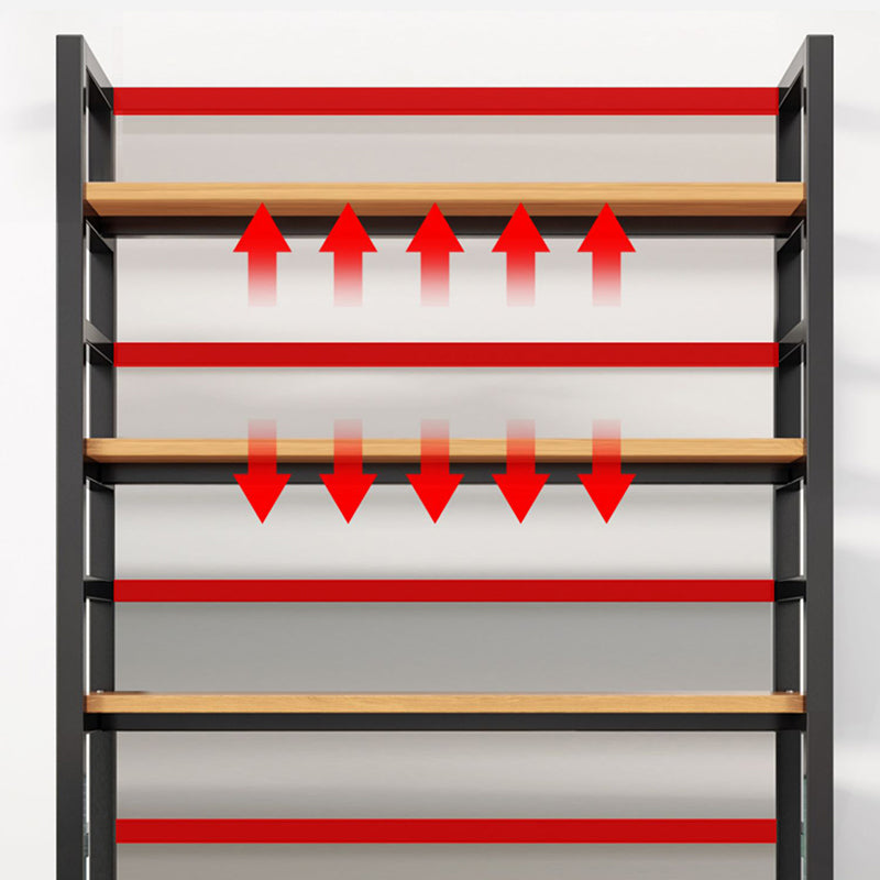 Modern Black Open Back Shelf Bookcase Shelves Included for Home Office