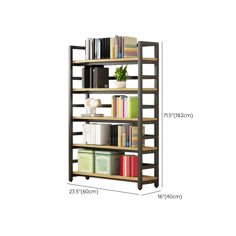 Modern Black Open Back Shelf Bookcase Shelves Included for Home Office