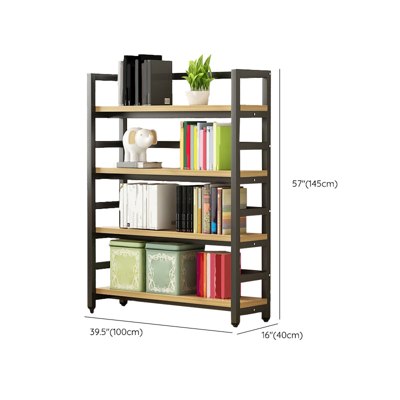 Modern Black Open Back Shelf Bookcase Shelves Included for Home Office