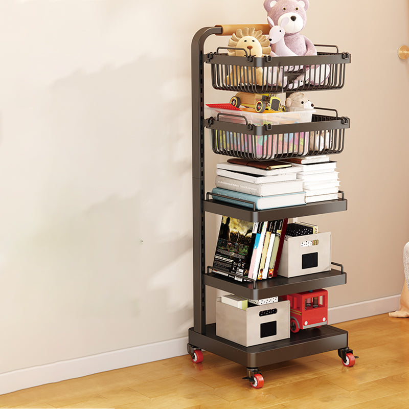 Contemporary Open Back Bookshelf Metal Vertical Bookcase for Office