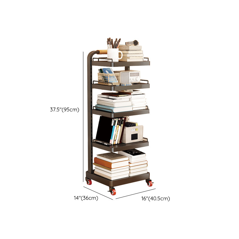 Contemporary Open Back Bookshelf Metal Vertical Bookcase for Office