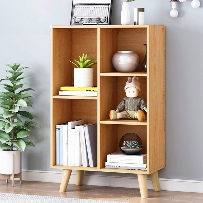 Standard Engineered Wood Bookcase Contemporary Closed Back Bookshelf