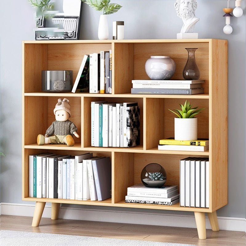 Standard Engineered Wood Bookcase Contemporary Closed Back Bookshelf