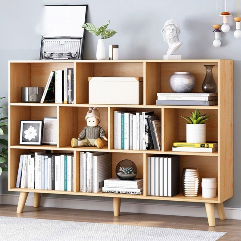 Standard Engineered Wood Bookcase Contemporary Closed Back Bookshelf
