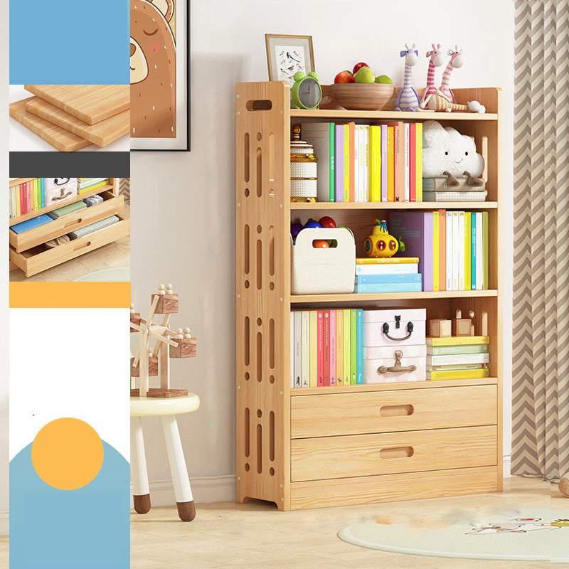 Contemporary Bookshelf Standard Wooden Closed Back Bookcase with Shelves