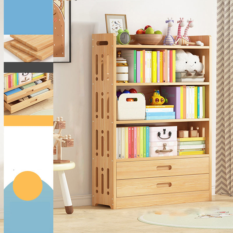 Contemporary Bookshelf Standard Wooden Closed Back Bookcase with Shelves