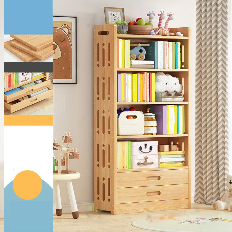 Contemporary Bookshelf Standard Wooden Closed Back Bookcase with Shelves