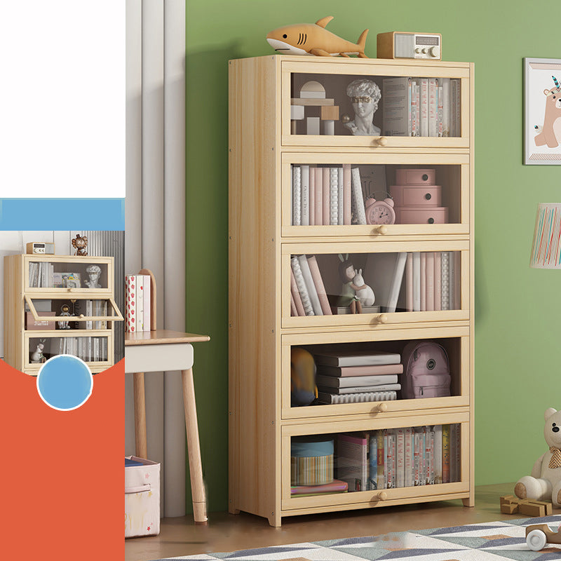 Contemporary Bookshelf Standard Wooden Closed Back Bookcase with Shelves
