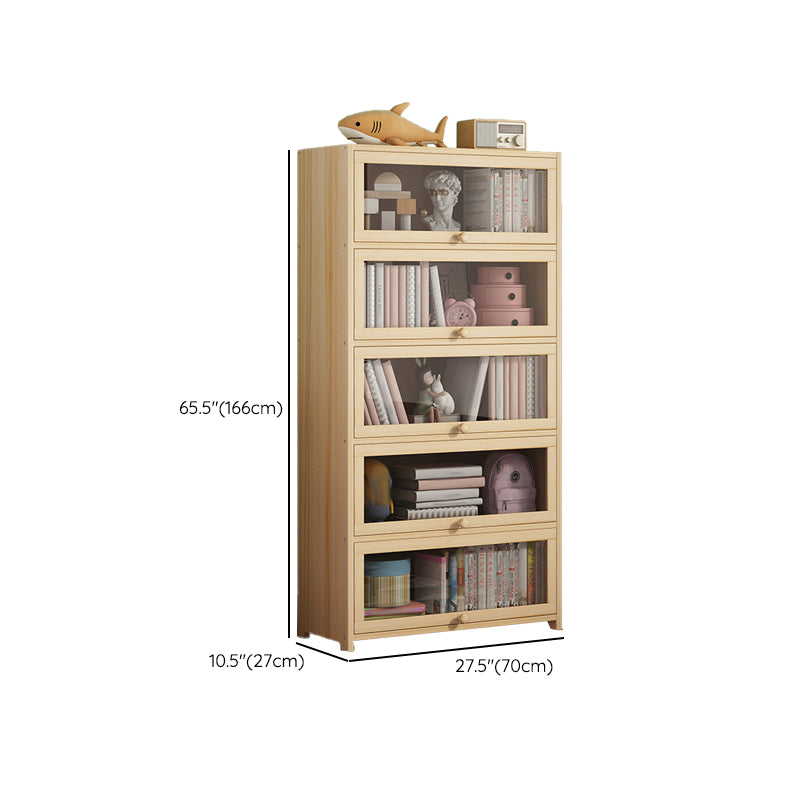 Contemporary Bookshelf Standard Wooden Closed Back Bookcase with Shelves