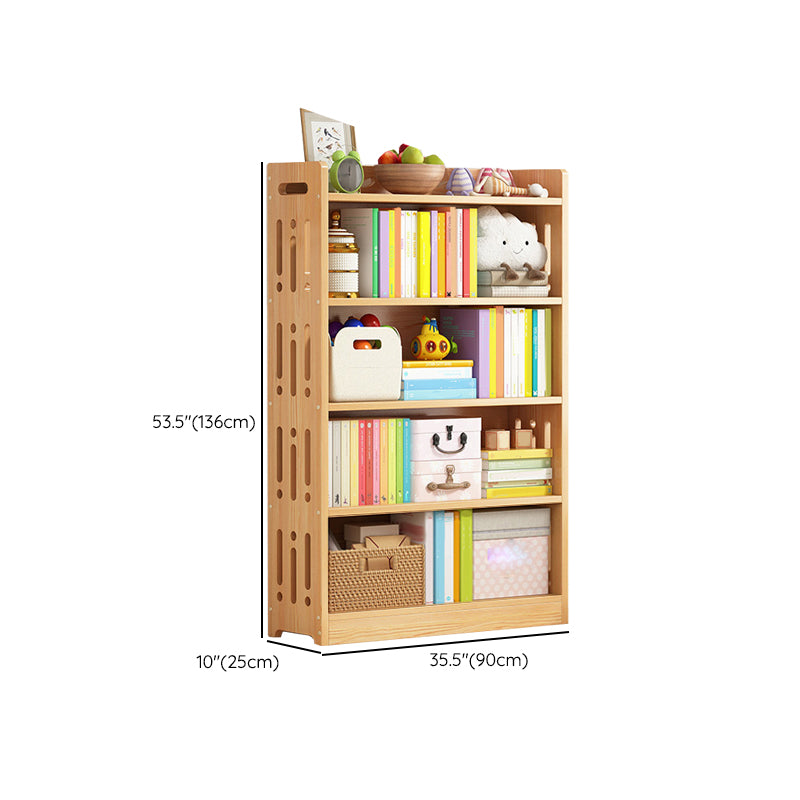 Contemporary Bookshelf Standard Wooden Closed Back Bookcase with Shelves