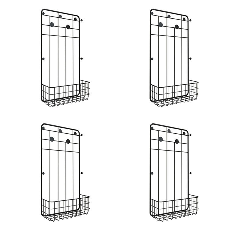 1 Storage Shelf Metal Coat Hanger Modern Wall Mounted Coat Rack with Hooks