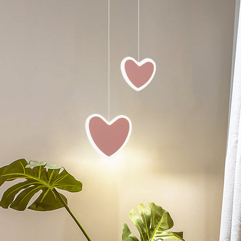 LED LED ALLUMAGE HAPPORTAIRE BLANC / Fleur rose / coeur aimant / Mini suspension Mini suspension avec ombre acrylique