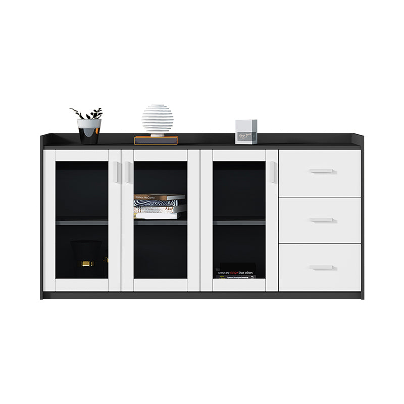 Modern White Engineered Wood Filing Cabinet for Home and Office