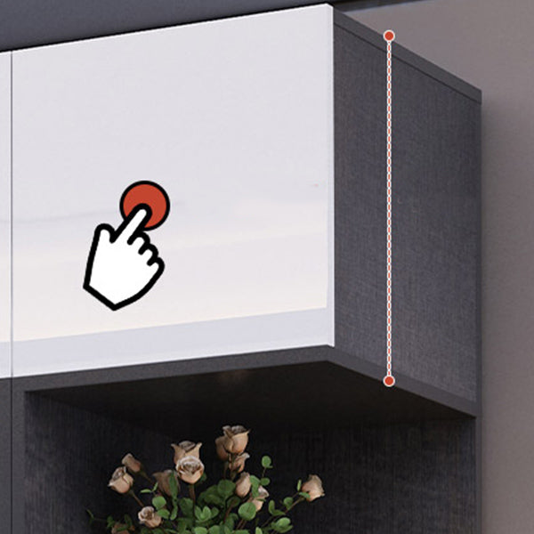 White Grey Wardrobe Cabinet Modern Wardrobe Closet with Shelves