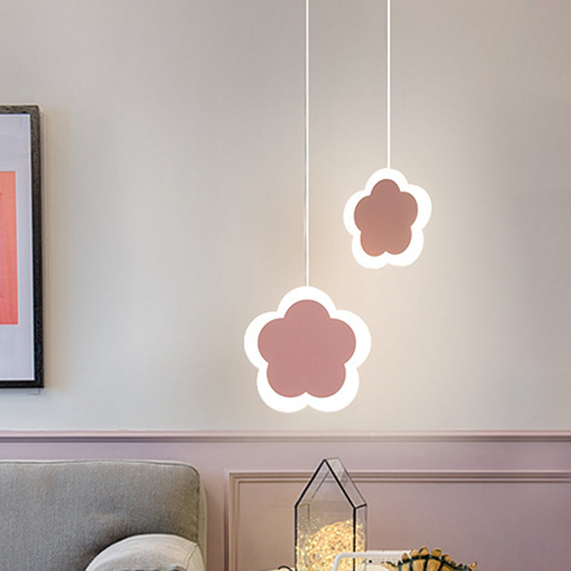 LED LED ALLUMAGE HAPPORTAIRE BLANC / Fleur rose / coeur aimant / Mini suspension Mini suspension avec ombre acrylique