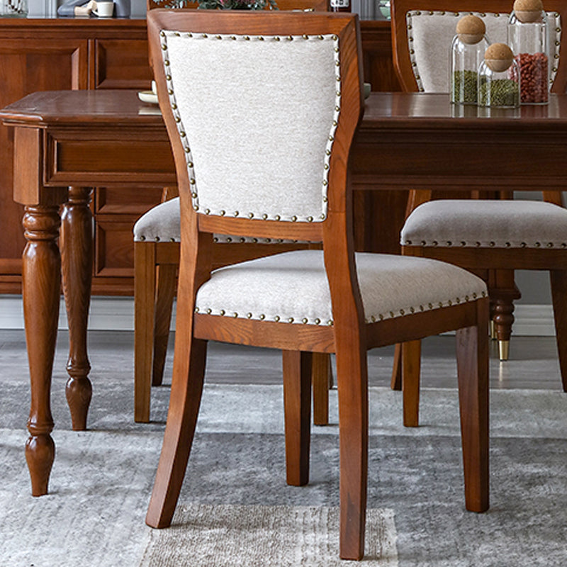 Modern Side Chair Upholstered Dining Chairs with Wooden Base for Dining Room