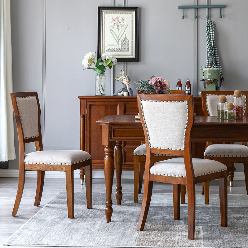 Modern Side Chair Upholstered Dining Chairs with Wooden Base for Dining Room