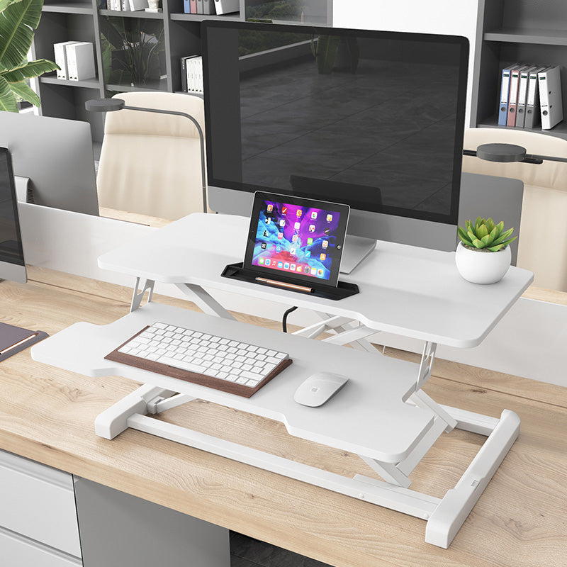 Folding Rectangular Shaped Office Laptop Table Wood in Black/White/Grey