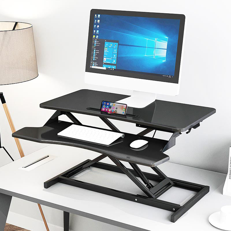 Folding Rectangular Shaped Office Laptop Table Wood in Black/White/Grey