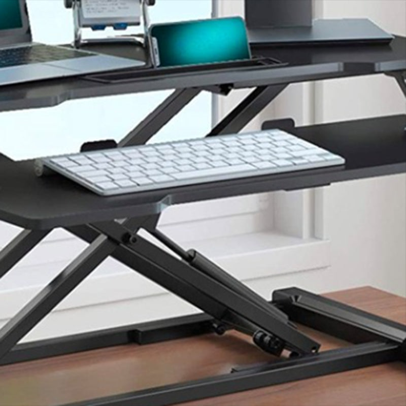 Folding Rectangular Shaped Office Laptop Table Wood in Black/White/Grey