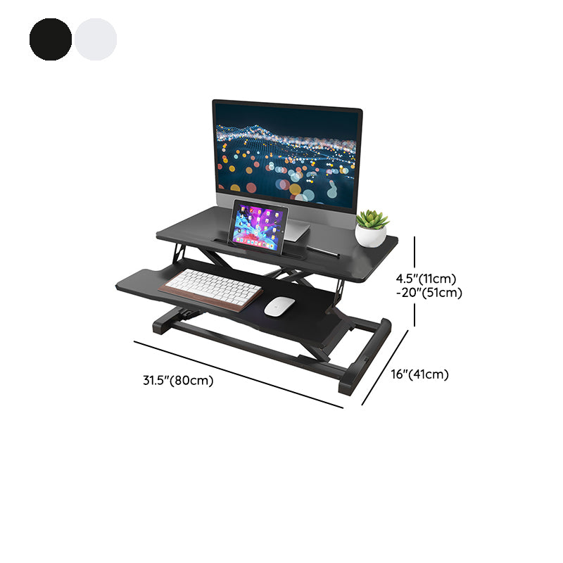 Folding Rectangular Shaped Office Laptop Table Wood in Black/White/Grey