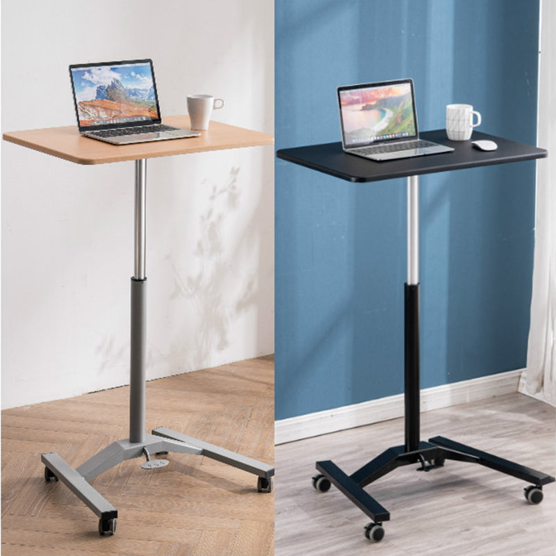 Rectangular Shaped Wood Office Writing Table Metal Legs with Wheels