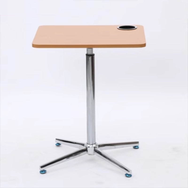 Rectangular Shaped Wood Office Writing Table Metal Legs with Wheels