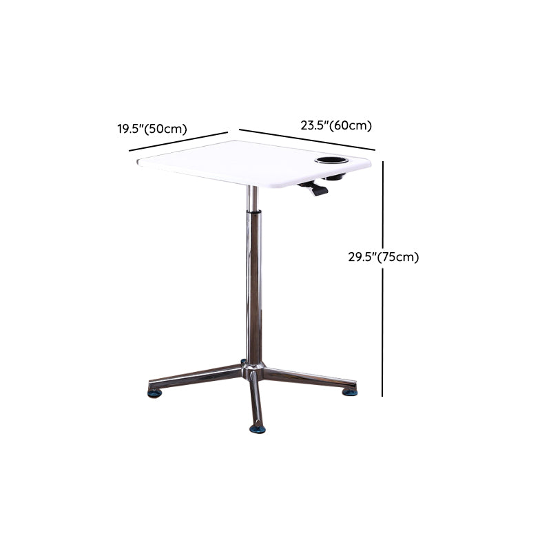 Rectangular Shaped Wood Office Writing Table Metal Legs with Wheels