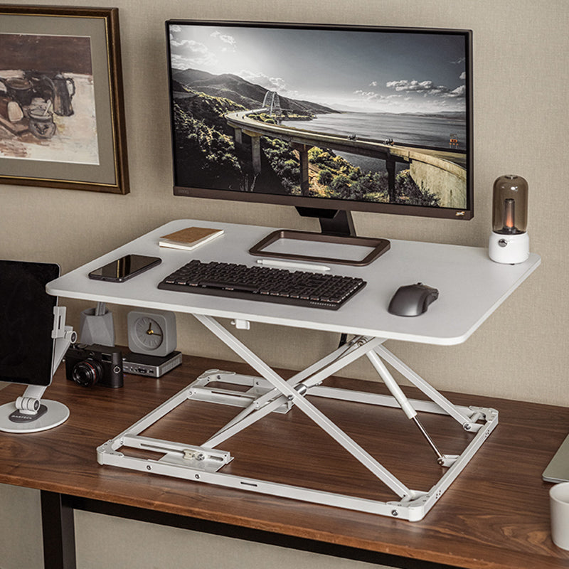 Rectangular Shaped Office Standing Desk Converter Wood in White/Black