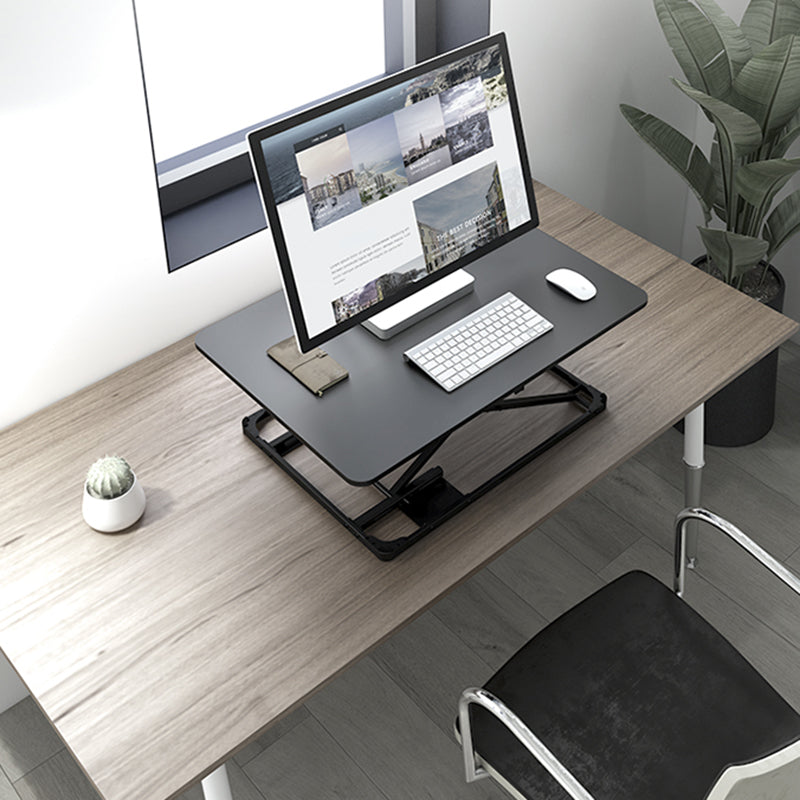 Rectangular Shaped Office Standing Desk Converter Wood in White/Black