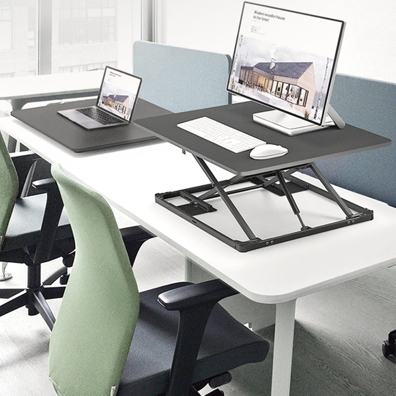 Rectangular Shaped Office Standing Desk Converter Wood in White/Black