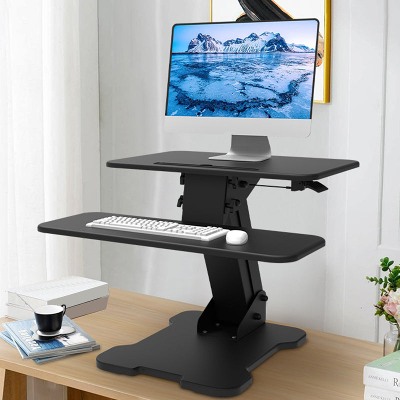 Adjustable Rectangular Shaped Standing Desk Steel in Black for Office