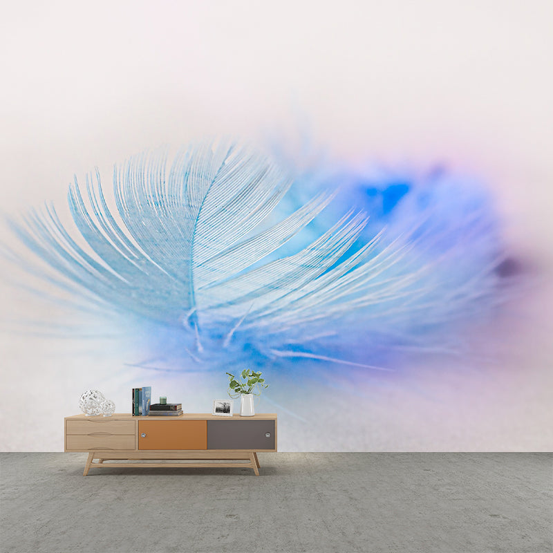 Contemporary Non-Pasted Wallpaper Photography Stain Resistant Feather Pattern Bedroom