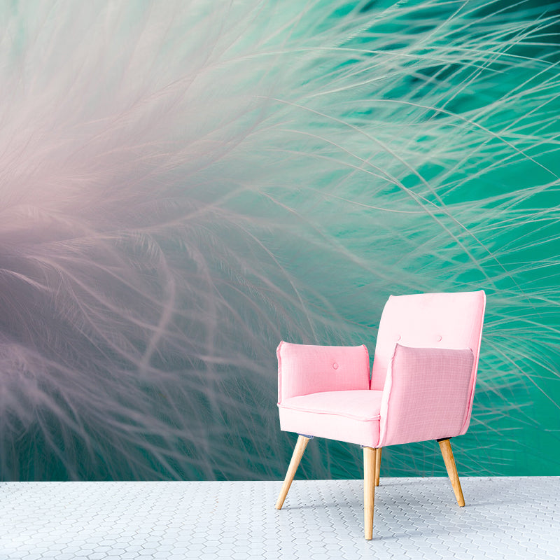 Feather Printed Photography Wall Mural Environmental Indoor Stain Resistant