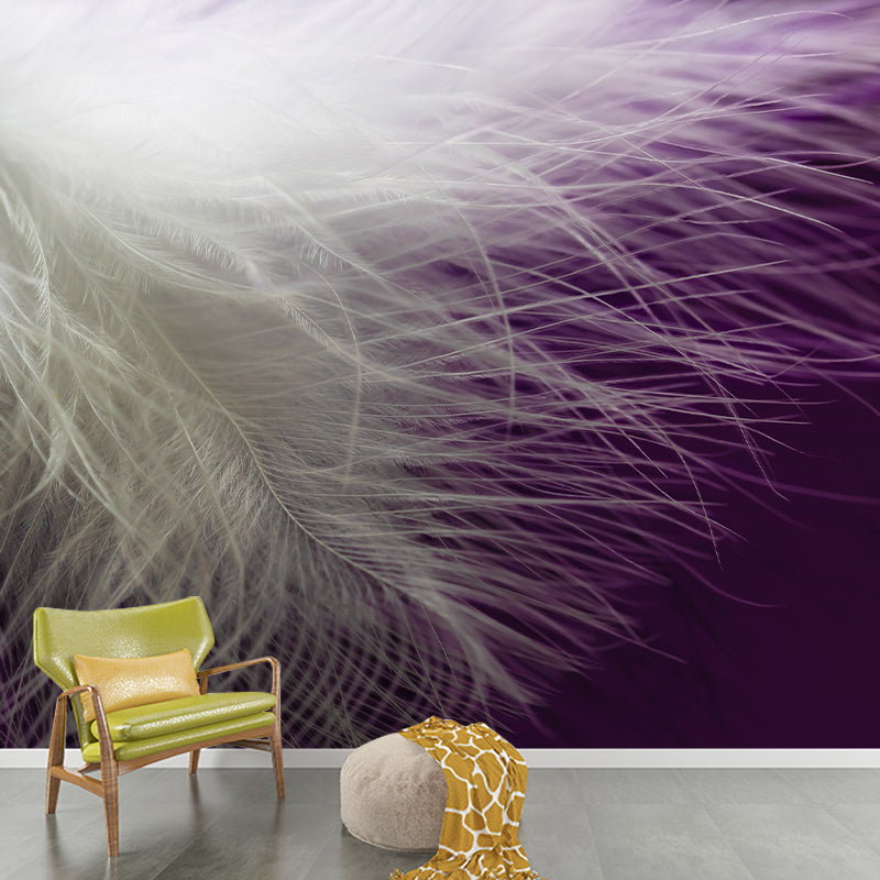 Feather Printed Photography Wall Mural Environmental Indoor Stain Resistant