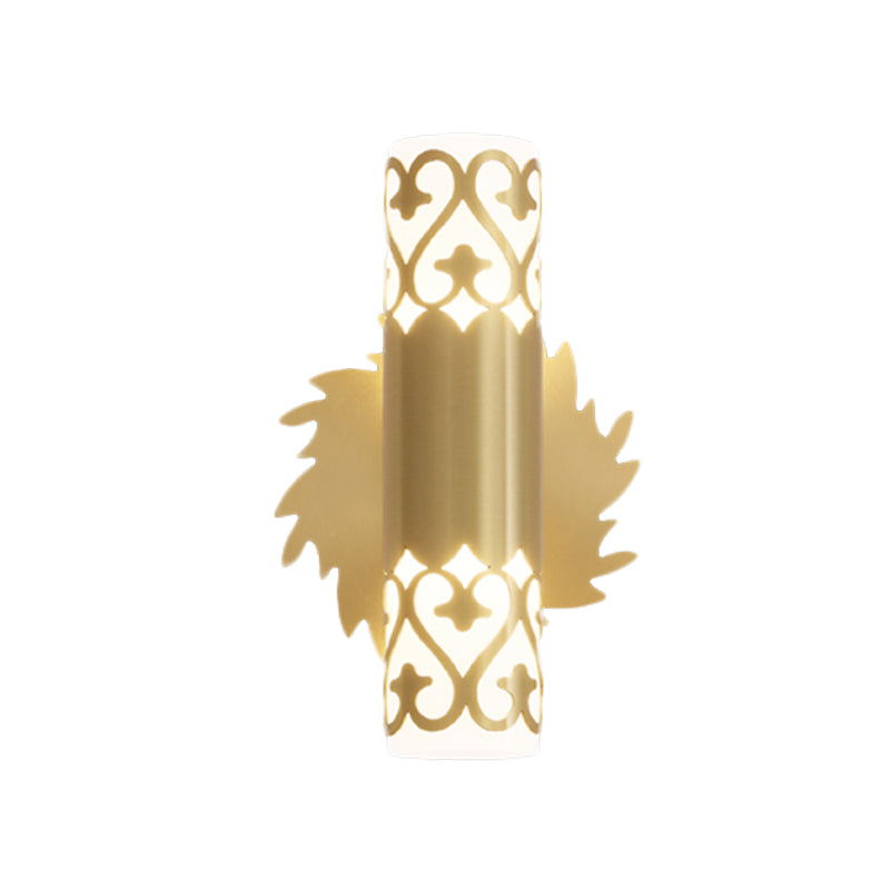 Cylinder Bedside Wall Light Sconce Contemporary Metal LED Brass Wall Lamp Fixture