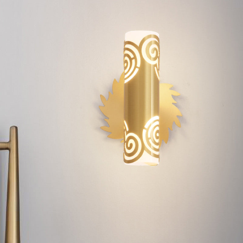 Metallic Brass Wall Mount Lighting Tubular LED Creative Wall Sconce Lamp for Bedroom