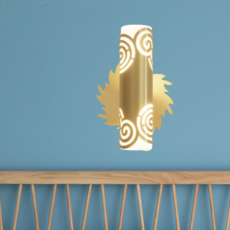 Metallic Brass Wall Mount Lighting Tubular LED Creative Wall Sconce Lamp for Bedroom