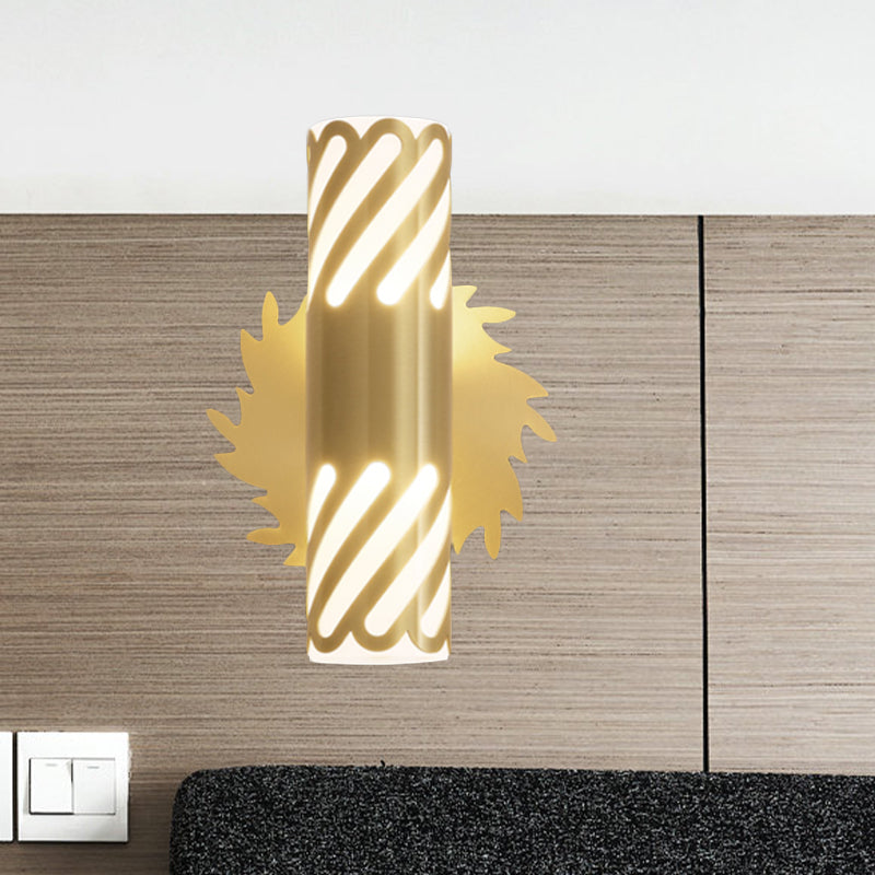 Metallic Brass Wall Mount Lighting Tubular LED Creative Wall Sconce Lamp for Bedroom