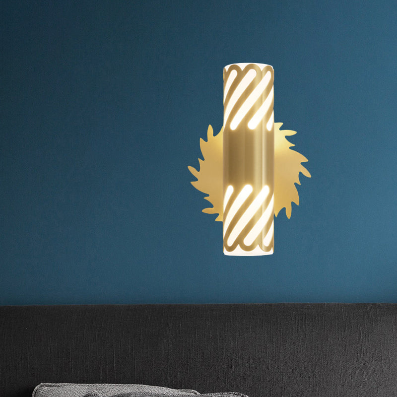 Metallic Brass Wall Mount Lighting Tubular LED Creative Wall Sconce Lamp for Bedroom
