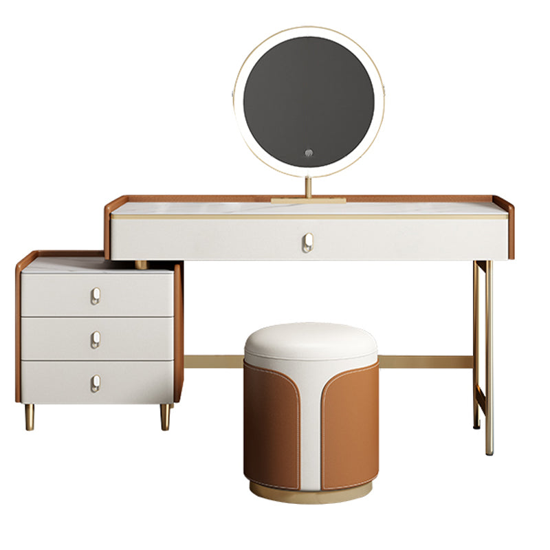 Contemporary White Bedroom Wooden Lighted Mirror Vanity Dressing Table