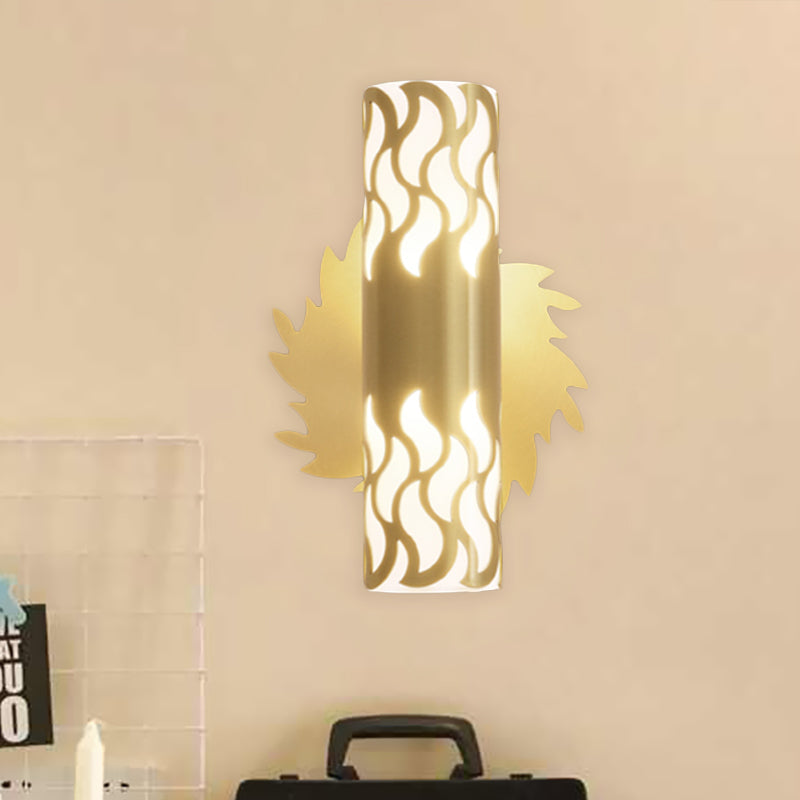 Metallic Brass Wall Mount Lighting Tubular LED Creative Wall Sconce Lamp for Bedroom