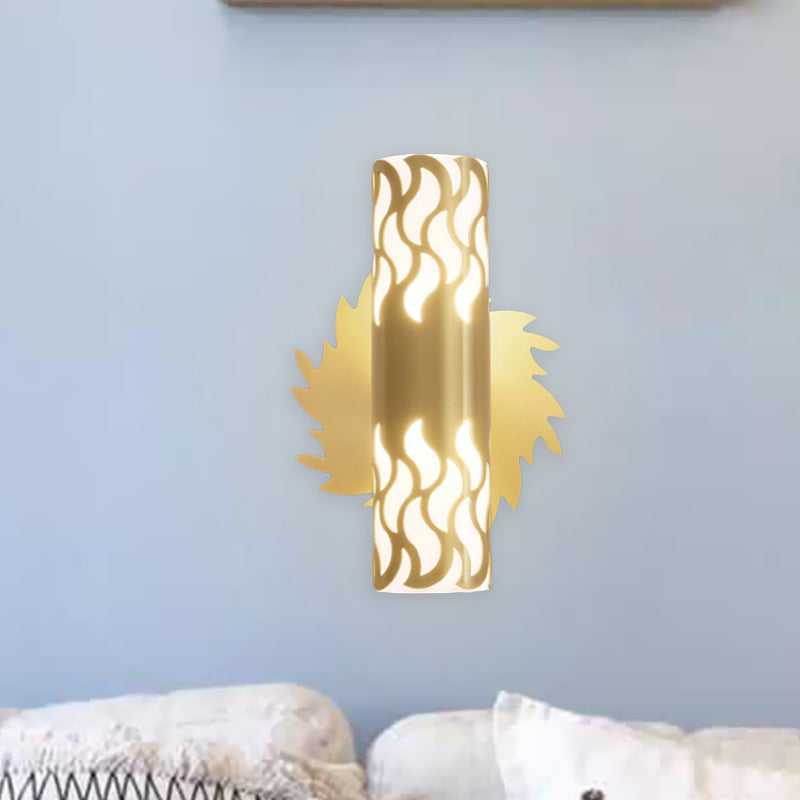 Metallic Brass Wall Mount Lighting Tubular LED Creative Wall Sconce Lamp for Bedroom